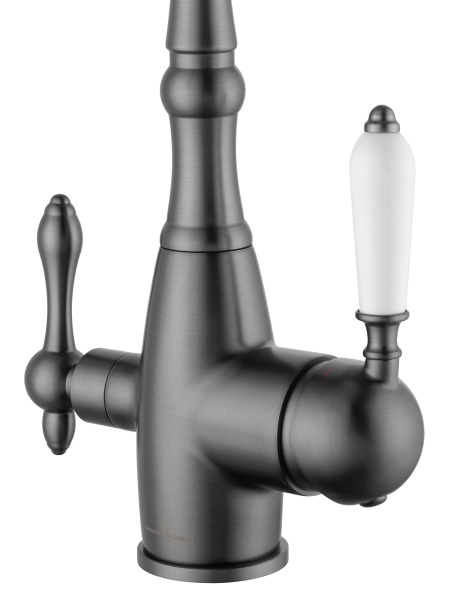 Смеситель для кухни c подключением фильтра WONZON & WOGHAND, темный графит WW-88458006-BGM Смеситель для кухни c подключением фильтра WONZON & WOGHAND, темный графит WW-88458006-BGM