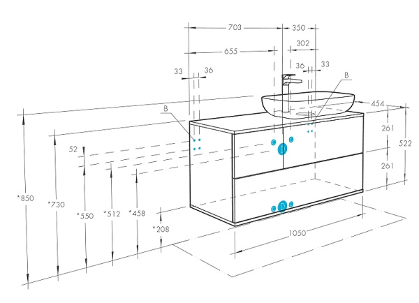 Тумба с раковиной Aquaton Терра 105 1A2469K6TEKA0