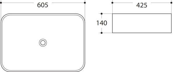 Раковина керамическая накладная (60x42) Art&Max AM-78565 белый