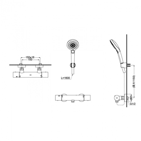 Смеситель TOTO Showers TBV01401R