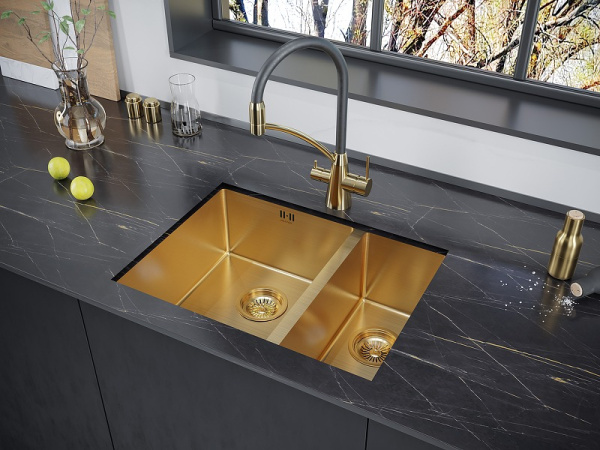 Кухонная мойка Paulmark  Zusat PM225944-BGL брашированное золото левая