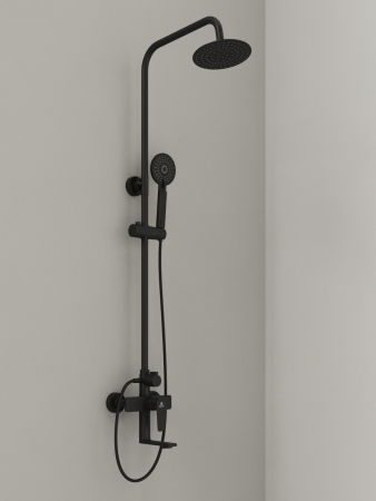 Душевая система смеситель с изливом Agger Brilliant A0393344 черный