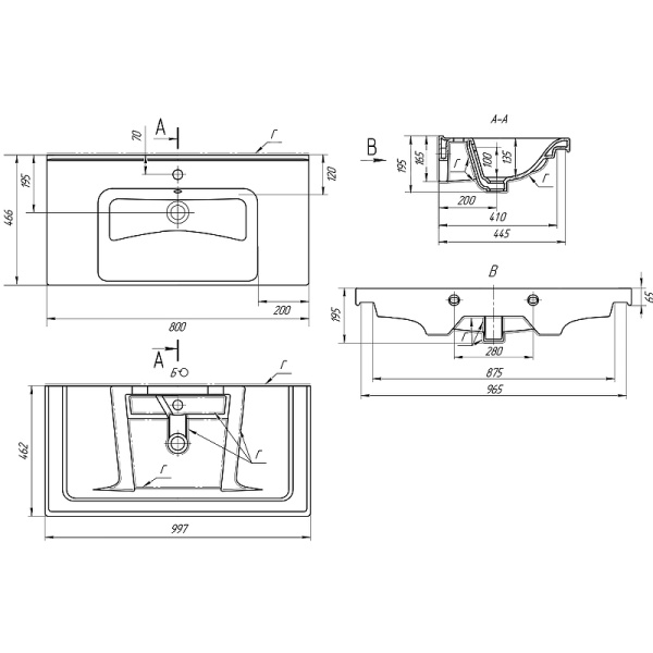 Раковина Misty Дрея Гармония 100 641259