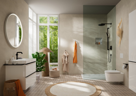 Держатель туалетной бумаги с полкой Hansgrohe AddStoris 41772670 черный матовый