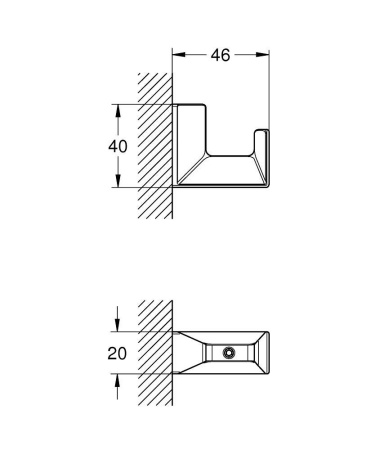 Крючок для банного халата Grohe Selection Cube 102273KF00