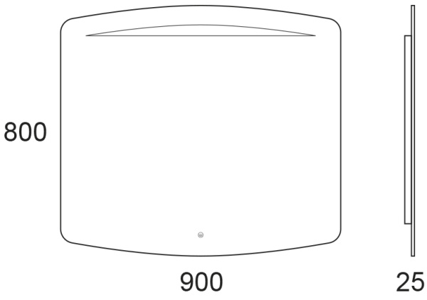 Зеркальная панель OWL 1975 Gotland, 90 см с Led-подсветкой OW010400