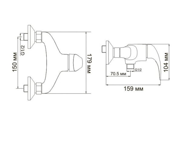 Смеситель для душа WasserKRAFT Rhein 1702 Смеситель для душа WasserKRAFT Rhein 1702