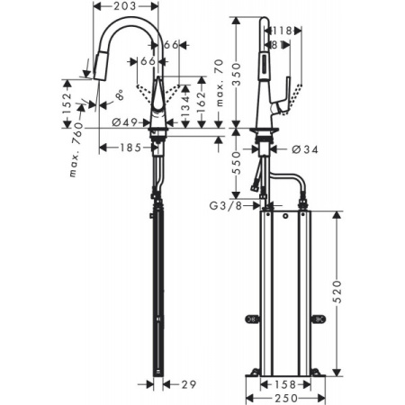 Смеситель для кухни HANSGROHE TALIS M51 73850800
