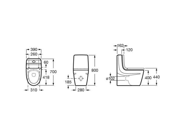 Крышка для чаши Roca Khroma спинка 80165AF3T