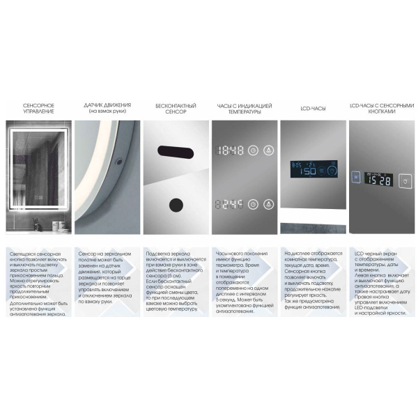 Зеркало с подсветкой (90x90) Continent Ajour ЗЛП2248