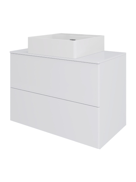 Тумба с раковиной подвесная 75 см, Orange Otto Ot-75TuMDF+B04-405W белый глянец