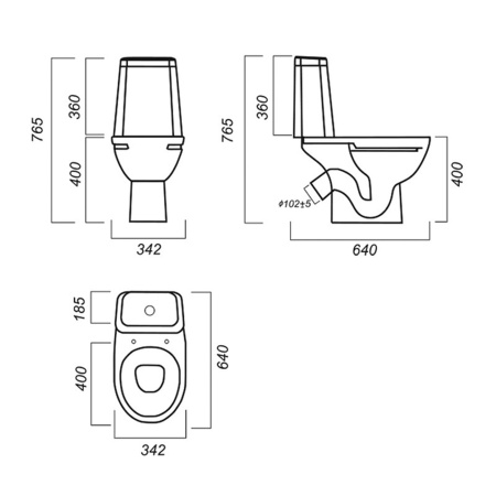 Унитаз-компакт Sanita Марс MRSSACC01030413R