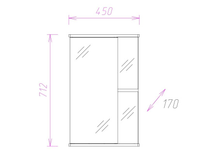 Зеркало-шкаф Onika Карина 45 (45x71,2) 204504