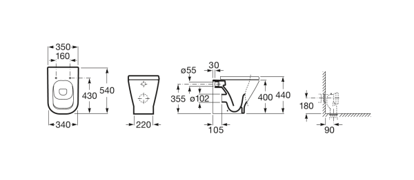 Унитаз приставной Roca The Gap  347477000