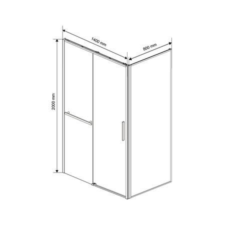 Душевой уголок Vincea  Slim Soft VSR-1SS8014CL (140х80)  хром, стекло прозрачное
