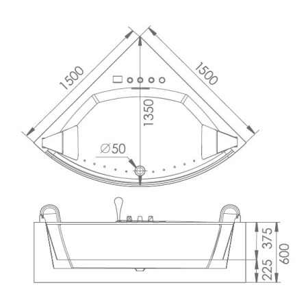 Акриловая ванна Gemy G9080 O