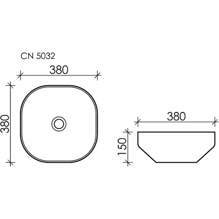 Раковина накладная (38х38) Ceramica Nova Element 38 CN5032