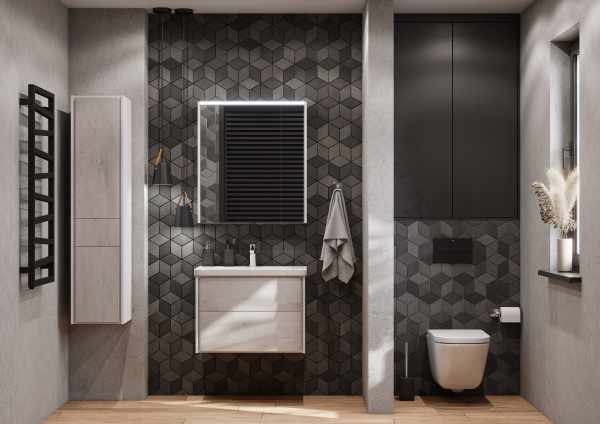 Зеркальный шкаф Roca Ronda 70 белый матовый/бетон ZRU9303008