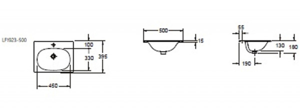 Раковина (50х40)  BelBagno BB1923-500