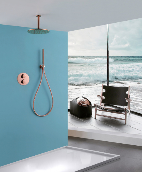 Душевой комплект ABBER Wasser Kreis AF8121RG скрытого монтажа без излива, розовое золото