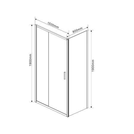 Душевой уголок Vincea  Garda VSR-1G8015CL (150х80)  хром, стекло прозрачное