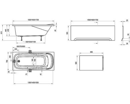 Ванна акриловая Ravak Vanda II (170x70) CP21000000