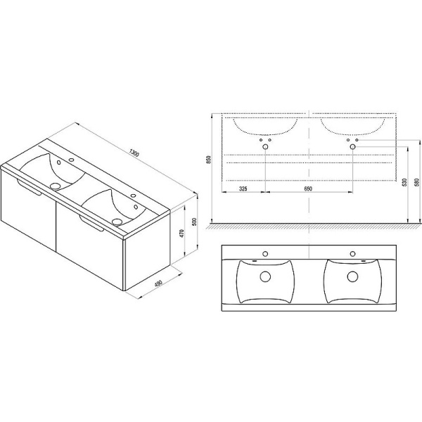 Тумба под раковину Ravak SD Classic II 130 X000001483
