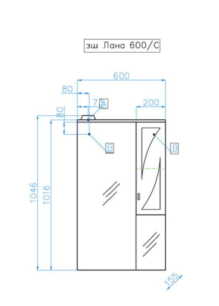 Зеркало-шкаф Style Line Лана 60 (60x105) СС-00002254 белый