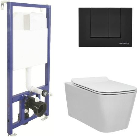 Комплект унитаза с инсталляцией Berges Wasserhaus Floe Rimless 043230
