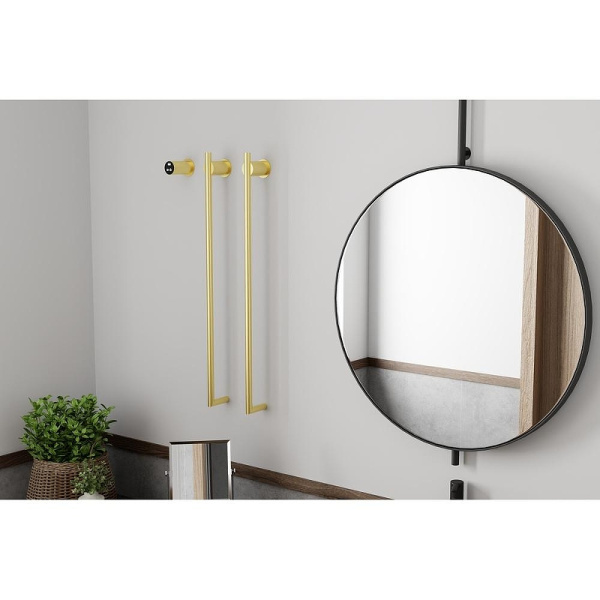 Полотенцесушитель электрический (35х76) П2 Terminus Рондо 4670078568168 брашированное золото