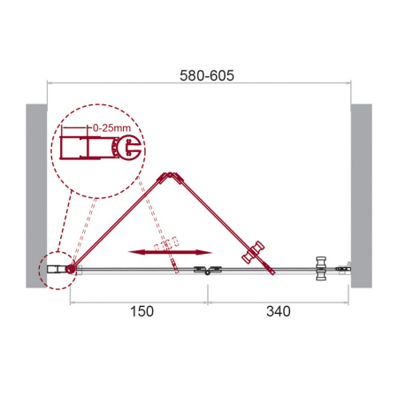 Душевая дверь (60х195) BelBagno ALBANO-BS-12-60-C-Cr