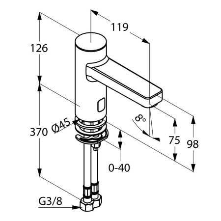 Смеситель для раковины электронный Kludi Zenta 3820205