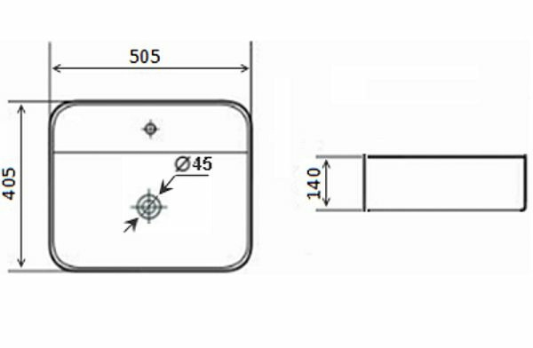Раковина накладная Timo Inari 50 TK-505MB