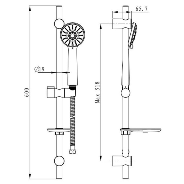 Душевой гарнитур Milardo (3503F60M16)
