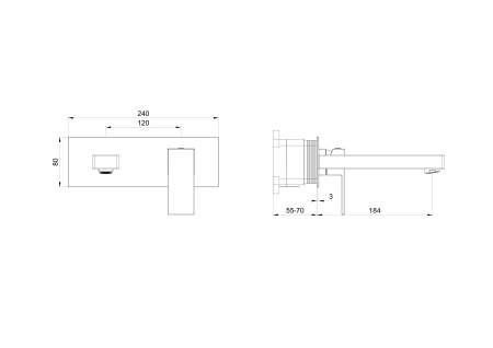 Смеситель для раковины встраиваемый WONZON & WOGHAND CUBE, хром WW-88869016-CR