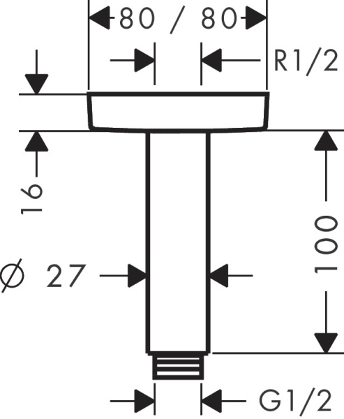 Душевой кронштейн Hansgrohe Croma Select E 27467000
