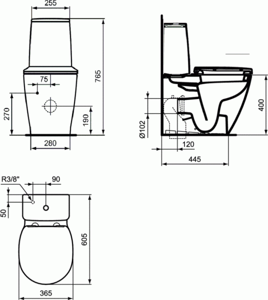 Чаша унитаза напольного Ideal Standard Connect Spase E119601 Чаша унитаза напольного Ideal Standard Connect Spase E119601