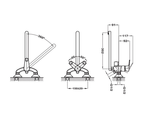 Смеситель для ванны без душевого комплекта Mofem Junior 461212850