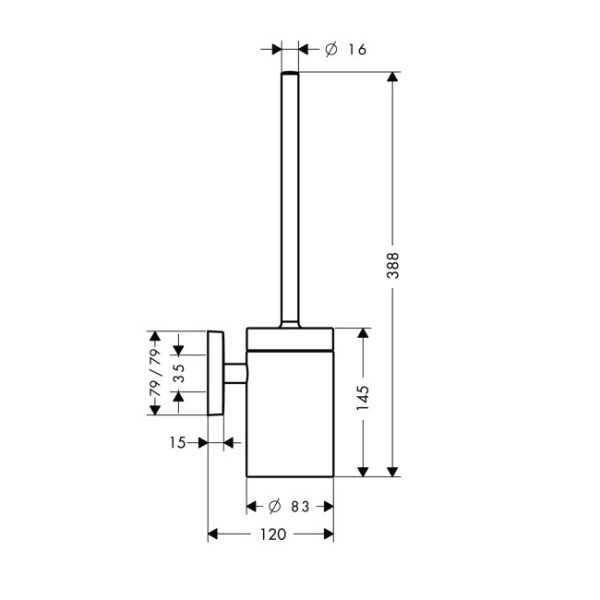 Ёршик для туалета HANSGROHE PuraVida 41505000