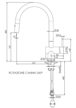 Смеситель Reginox Flint Black 44458