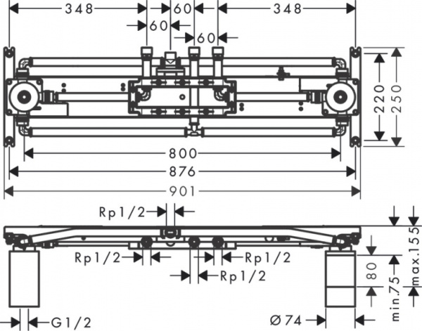 Внутренняя часть для душа Axor ShowerHeaven 10922180