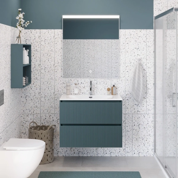 Тумба под раковину 70 BelBagno Uno UNO-MINI-700-2C-SO-AO голубой матовый, без раковины