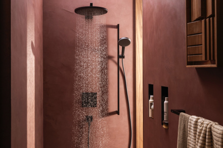 Держатель банных полотенец Hansgrohe AddStoris 41747670 черный матовый