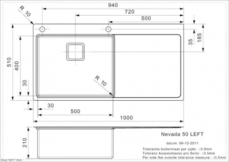 Мойка кухонная Reginox Nevada L 50 Left 43028