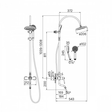 Смеситель для ванны IDDIS Oldie (OLDSB3Fi06)