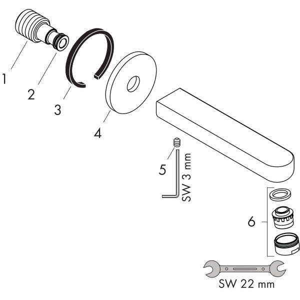 Излив для ванны HANSGROHE Metris S 14420000