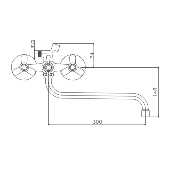 Смеситель для ванны Cron CN2212