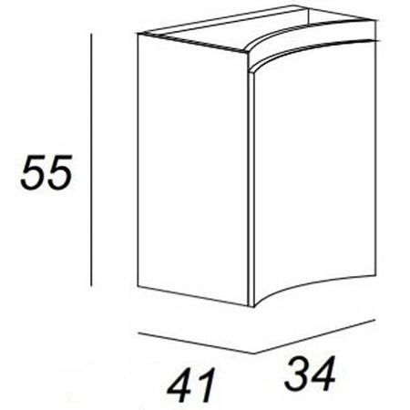 Шкаф подвесной  Cezares Vague 54836 Rovere tabacco