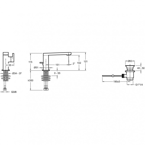 Смеситель для раковины Jacob Delafon Composed E73167-CP