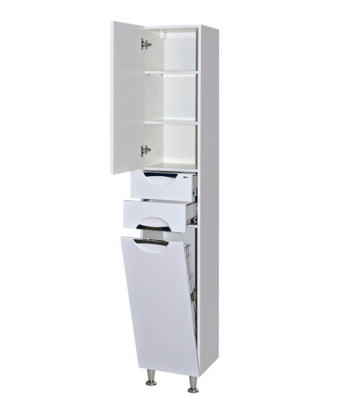 Пенал с бельевой корзиной Misty Орхидея 35 П-Жас05035-011БкЛ левый